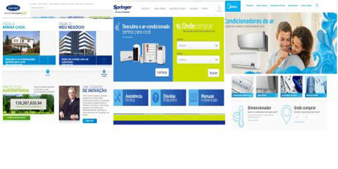 Carrier, Springer e Midea apresentam novos sites
